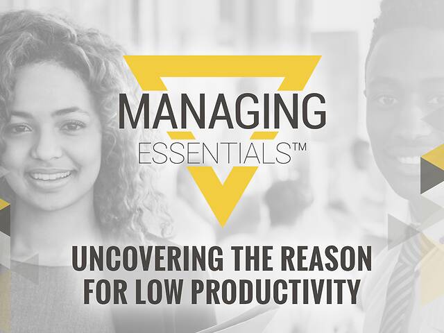 Uncovering the Reason for Low Productivity (Managing Essentials™ Series)